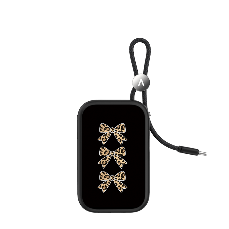 CaseBang Leopard Bow Power Bank/For Lightning Leopard Pattern Power Bank Build-in Cable